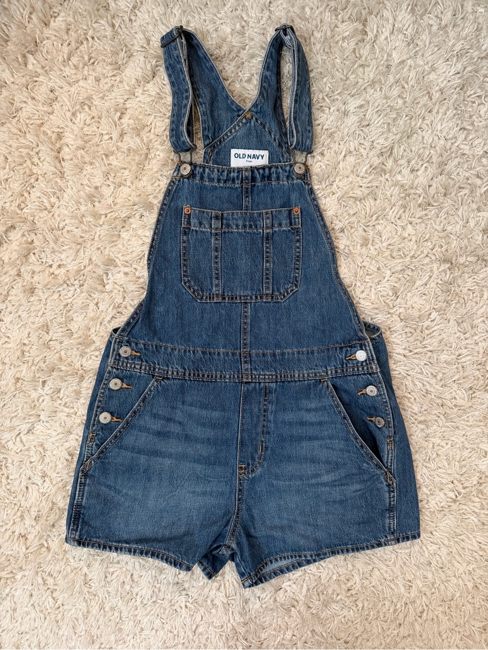 Old Navy Blue Denim Short Overalls for women